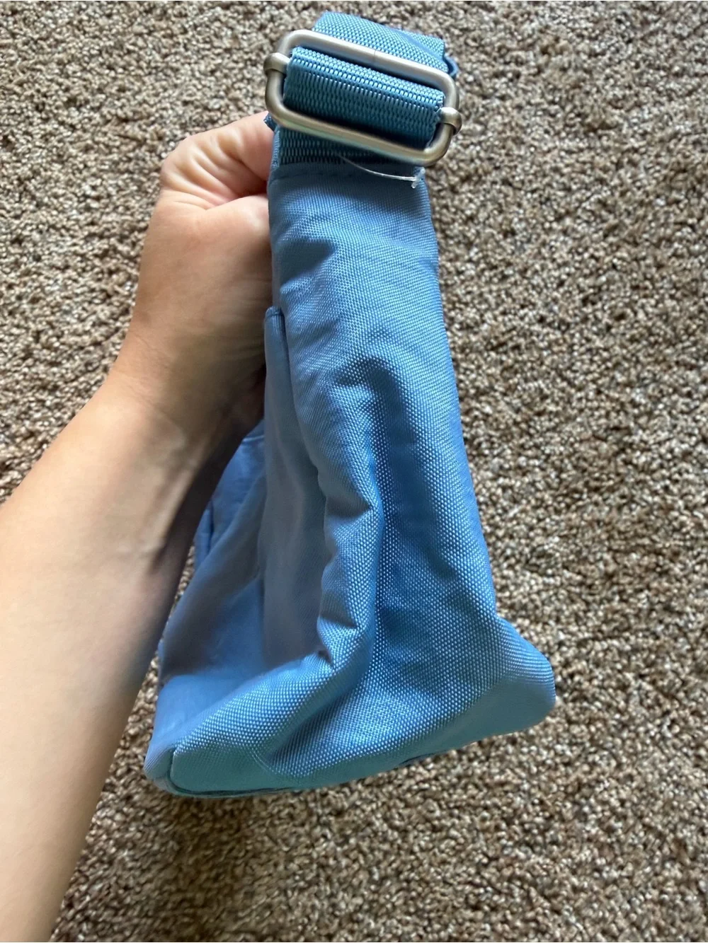 BAGGALLINI Dusty Blue Nylon Zippered Crossbody Shoulder Bag